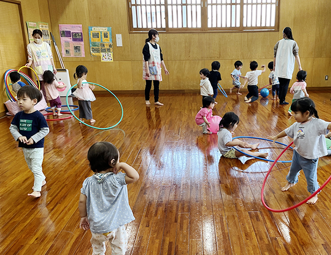 フラフープに挑戦